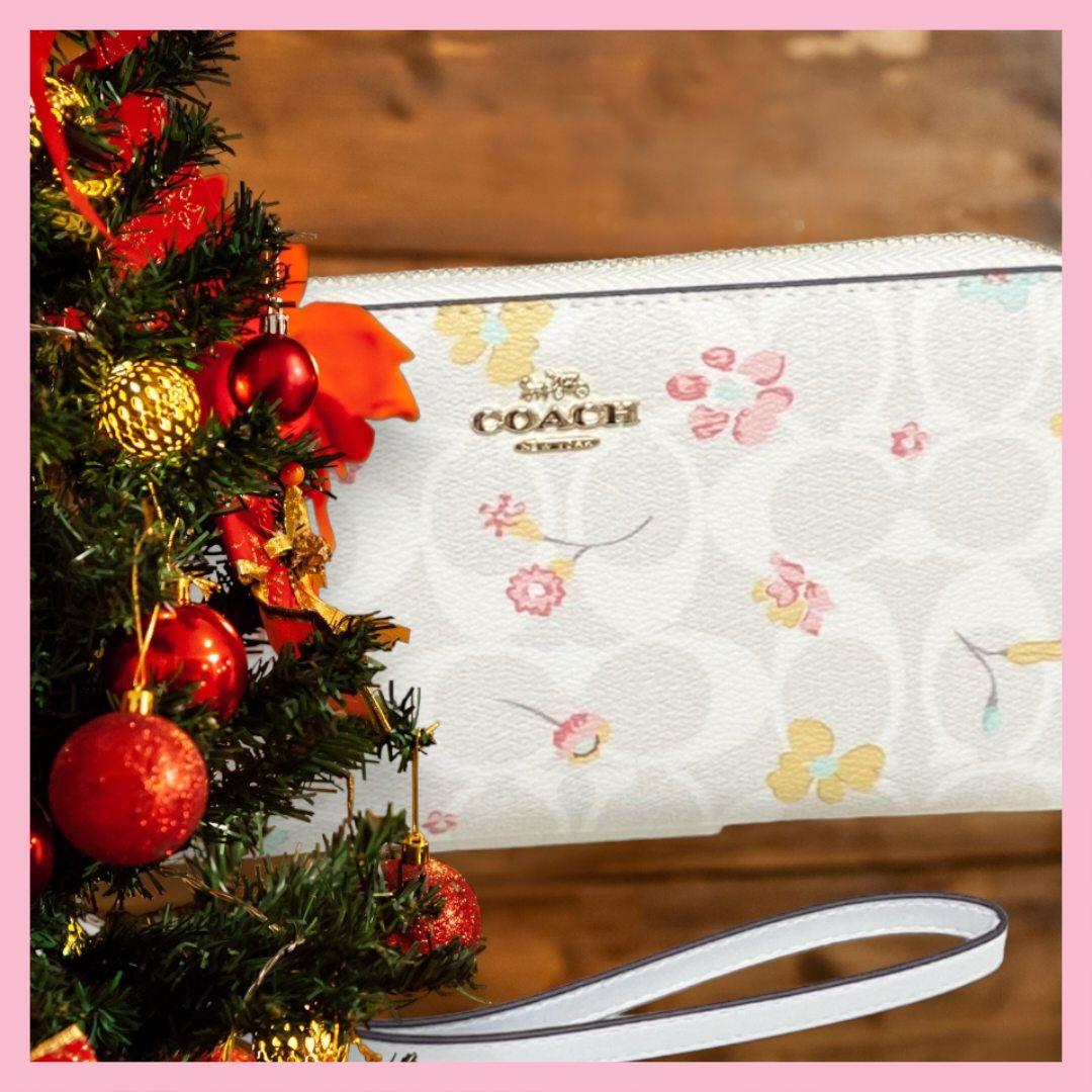 COACH コーチ.長財布 フラワー 花柄 ホワイト レディース 新品 522