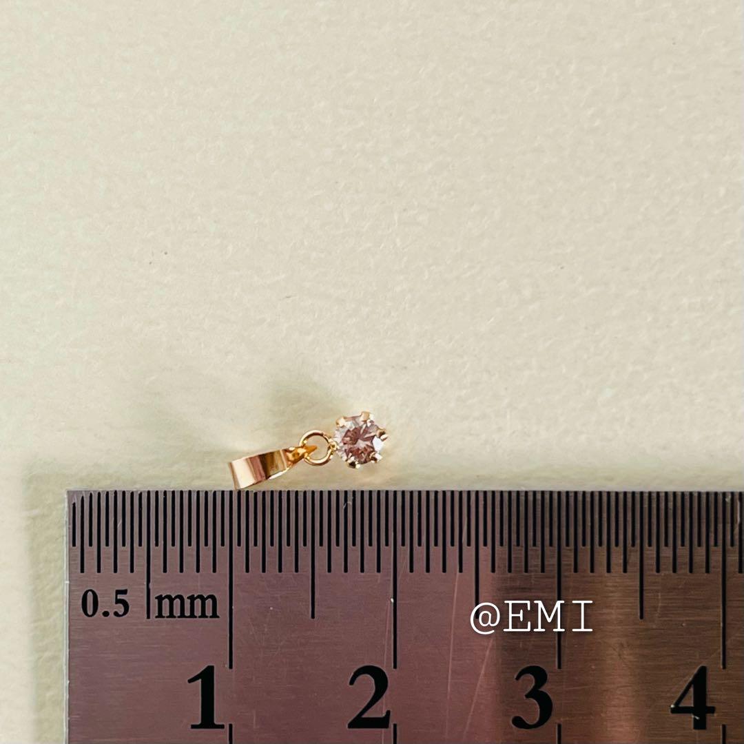 K18PG 希少☆天然ピンクダイヤモンド　0.10ct ペンダントトップ　18金
