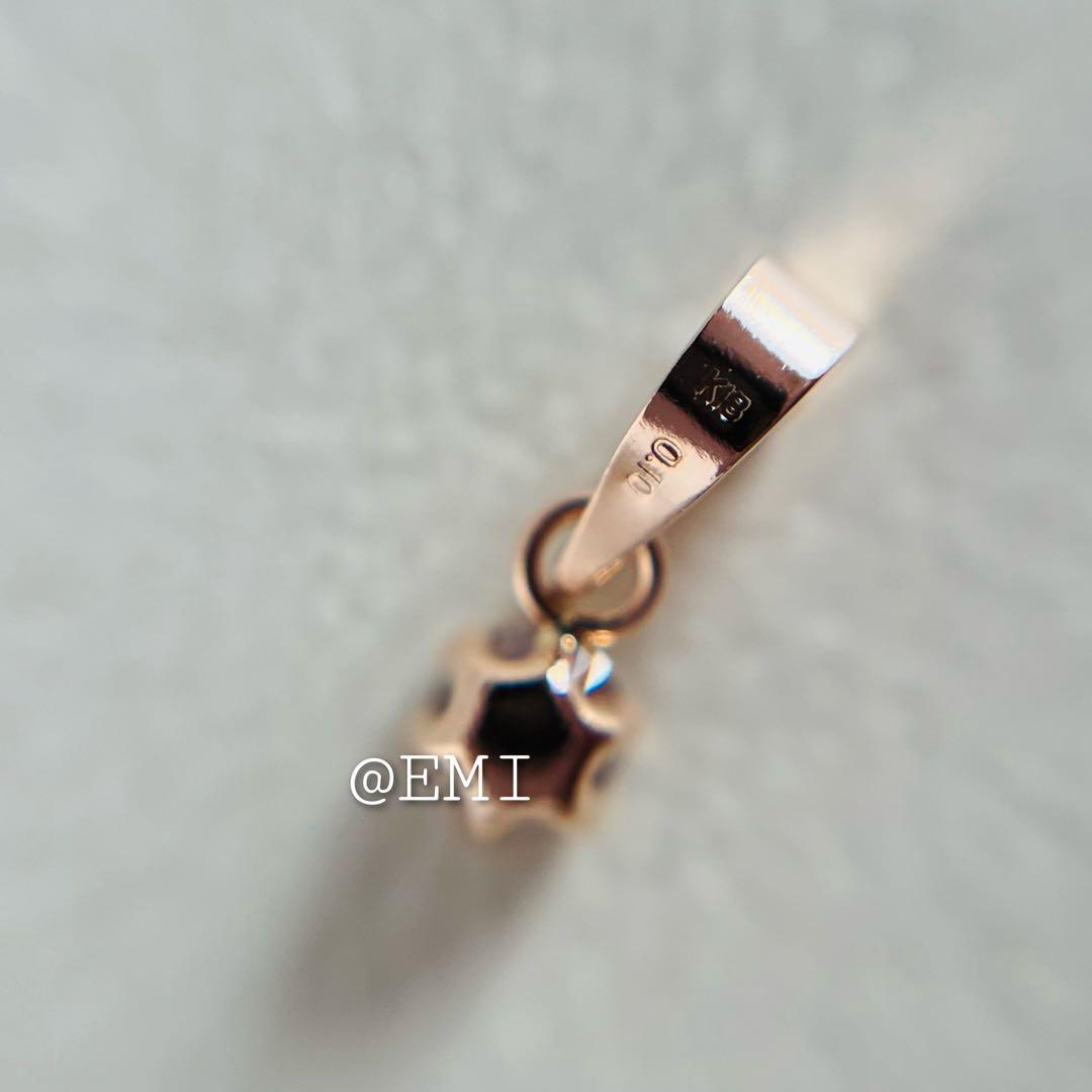 K18PG 希少☆天然ピンクダイヤモンド　0.10ct ペンダントトップ　18金