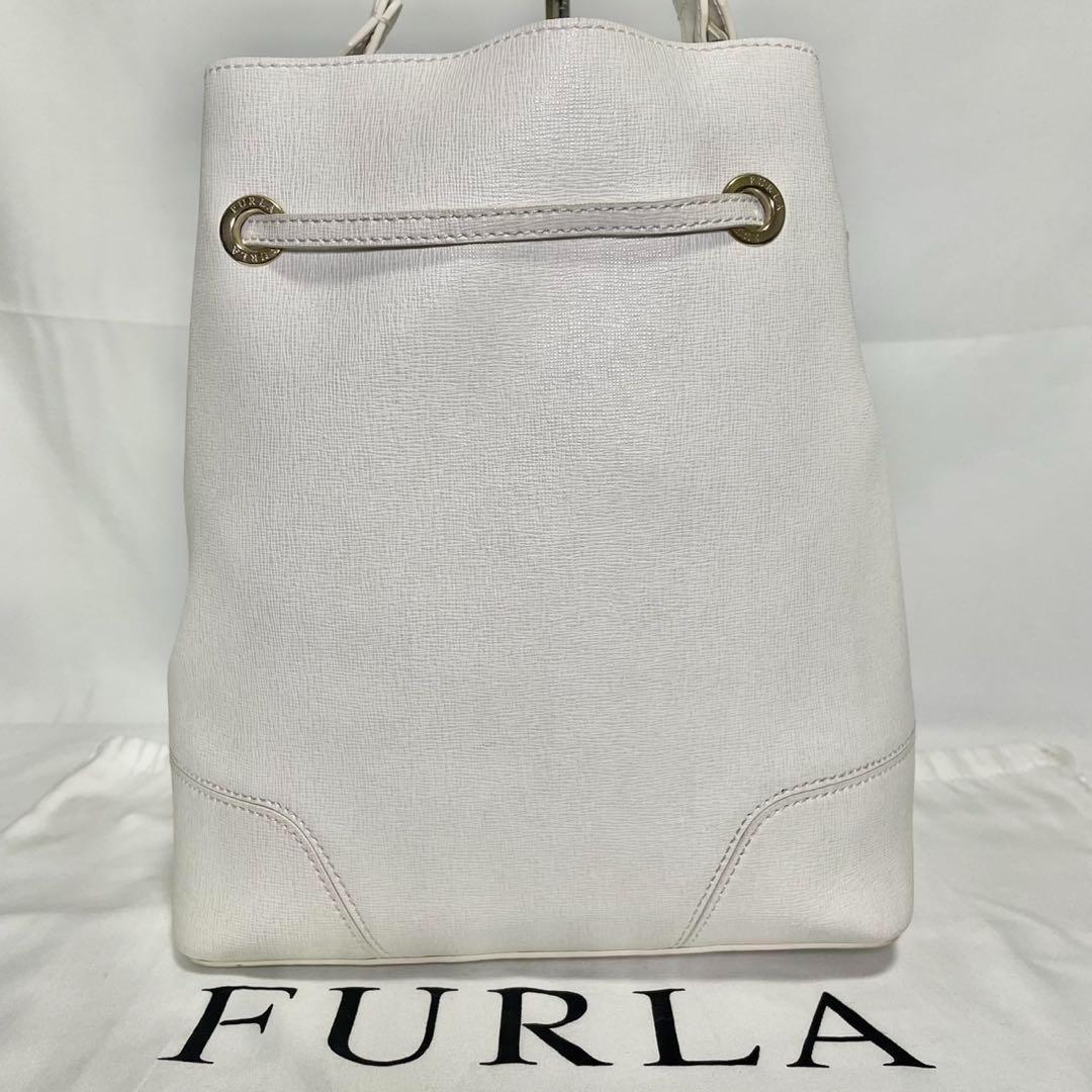 【極美品/ポーチ付】フルラ ステイシー 巾着 2way ショルダーバッグ レザー 極美品/ポーチ付】フルラ ステイシー 巾着 2way ショルダー