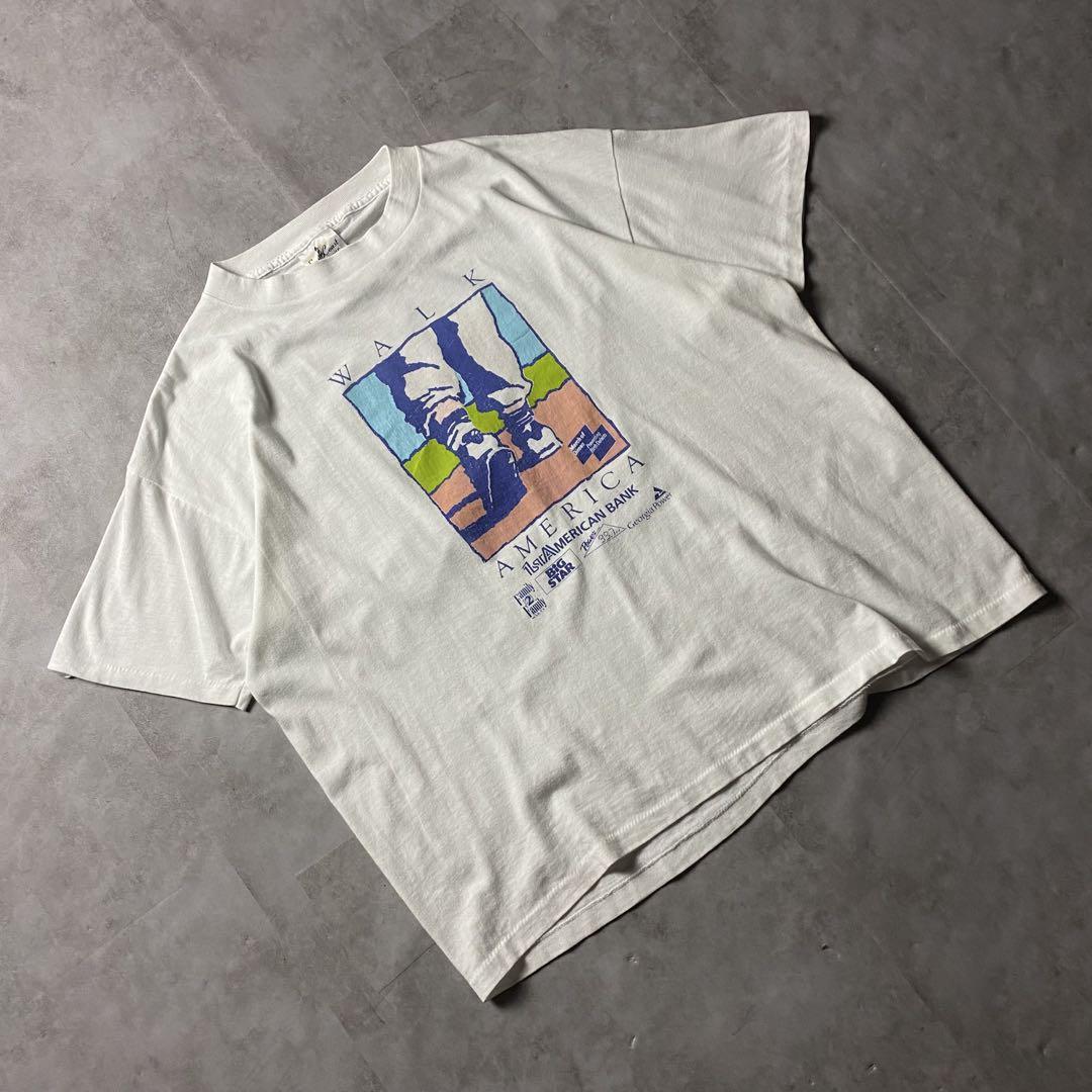【入手困難】90s USA製 チャリティ Tシャツ アート シングルステッチ