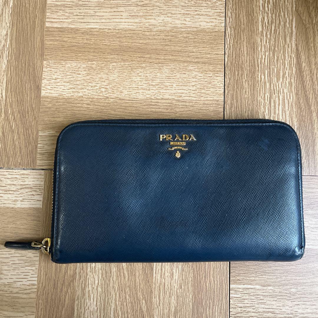 ☆超目玉】 長財布 PRADA 》プラダ 未使用 《 ネイビー グレー ...