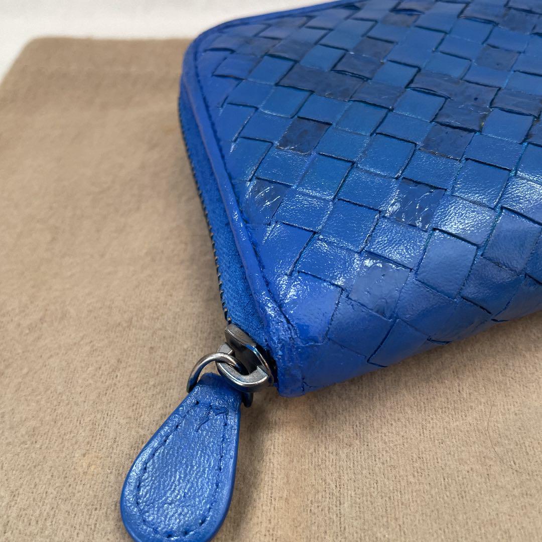 ボッテガヴェネタイントレチャート ラウンドファスナー長財布◆正規品◆USED◆