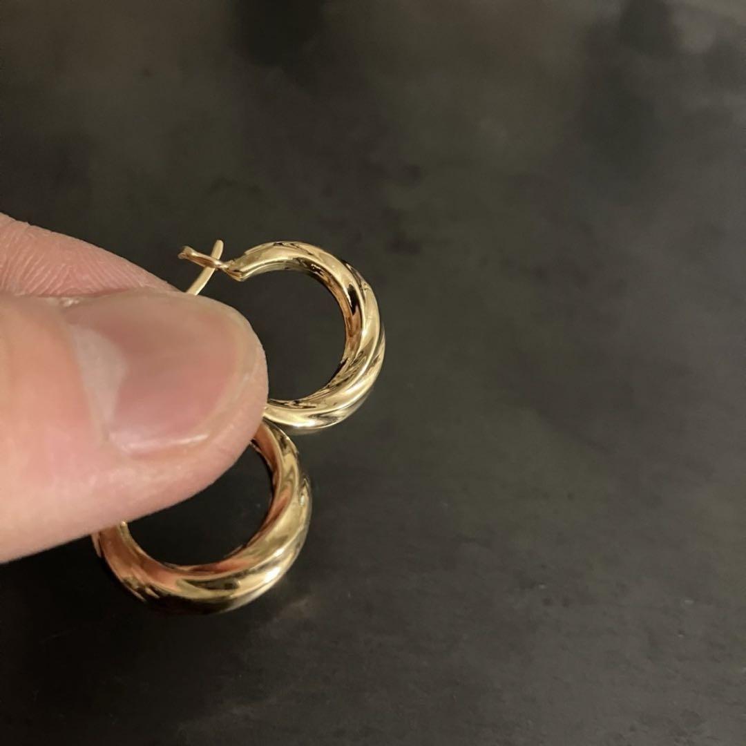 SILVER925 TWIST HOOP EARRINGS/シルバー/ピアス