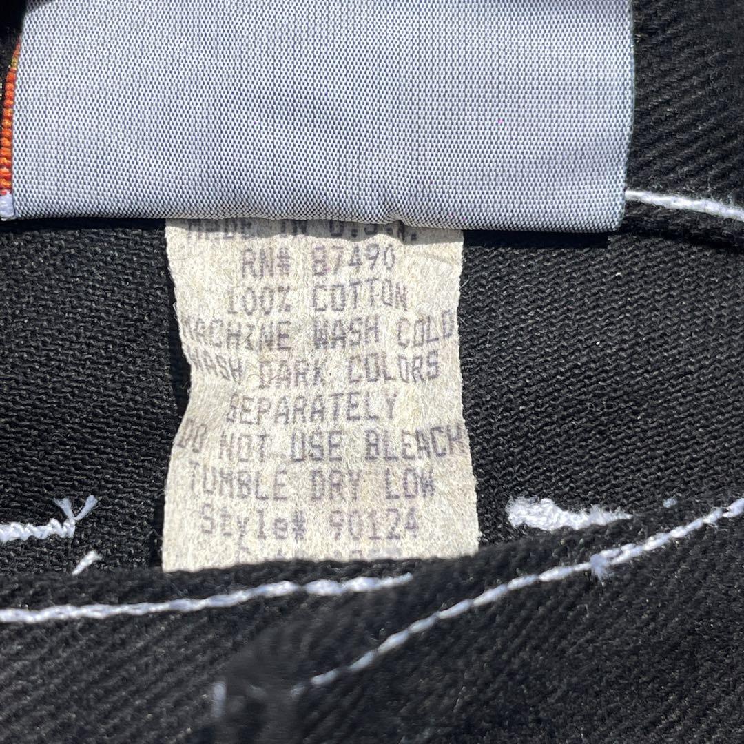 W32 90s KIK WEARサイドラインバギーデニム　黒 レイヴ　JNCO