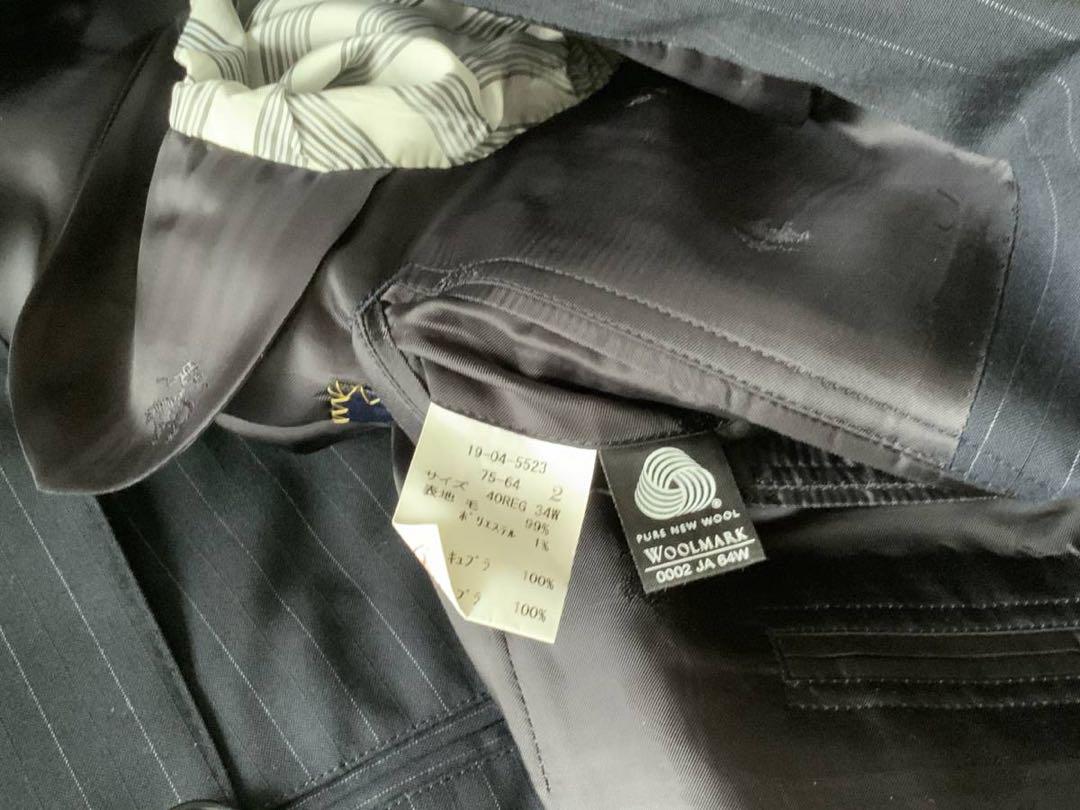 Brooks Brothers ピンストライプ No.1サックスーツ ネイビー