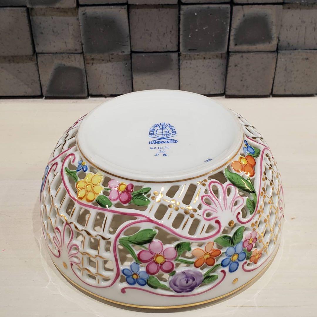 ヘレンド 花柄 ボンボニエール 小物入れ 菓子入れ 蓋物 HEREND