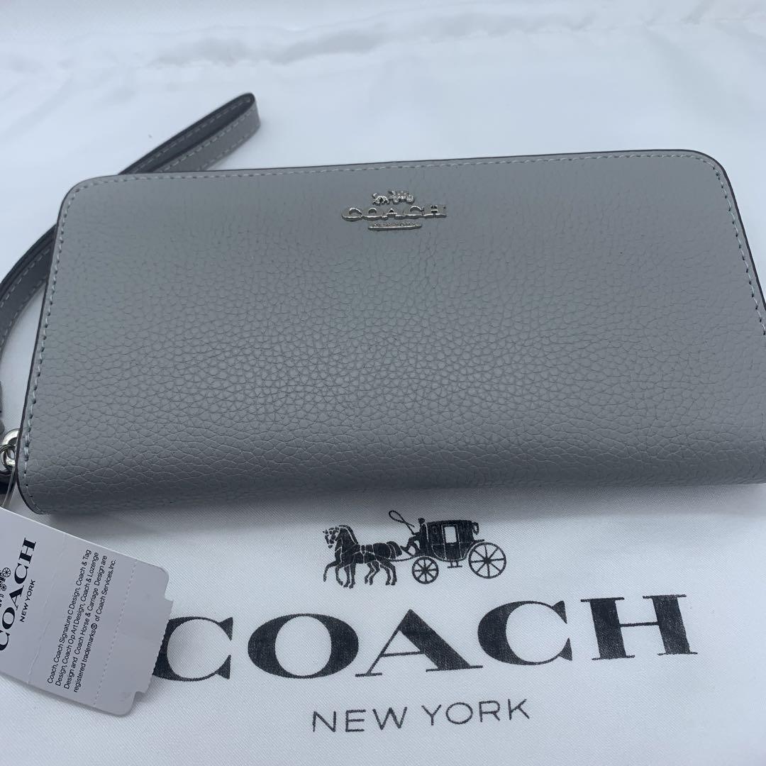 COACH コーチ 長財布 ロング ジップ アラウンドグレイC4451