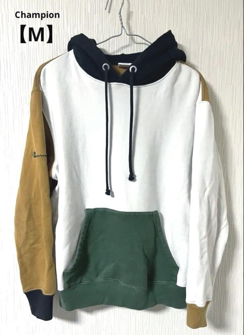 Champion　スウェット パーカー　パッチワーク　サイズ.M　【稀少品】
