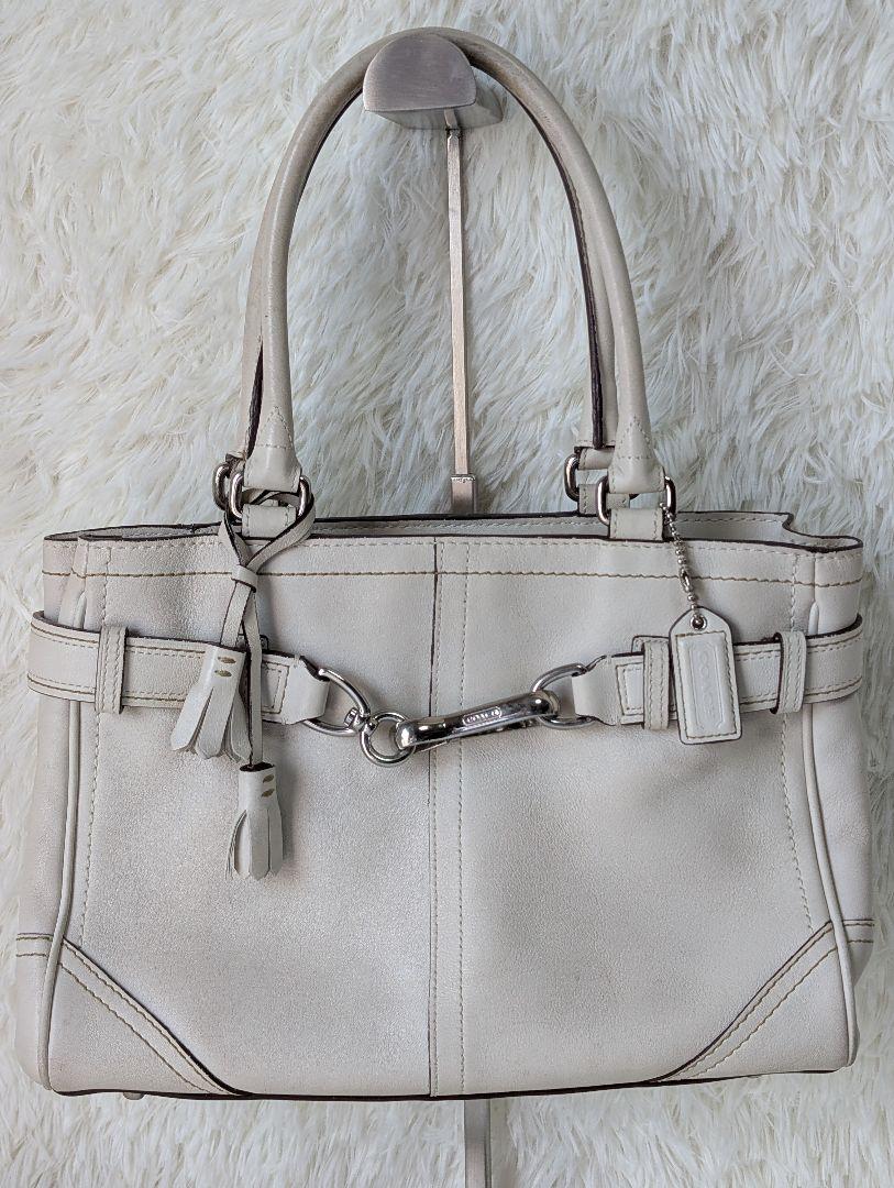COACH ホワイトレザー ハンドバッグ COACH コーチ 13160 ホワイト レザー ハンドバッグ レディース