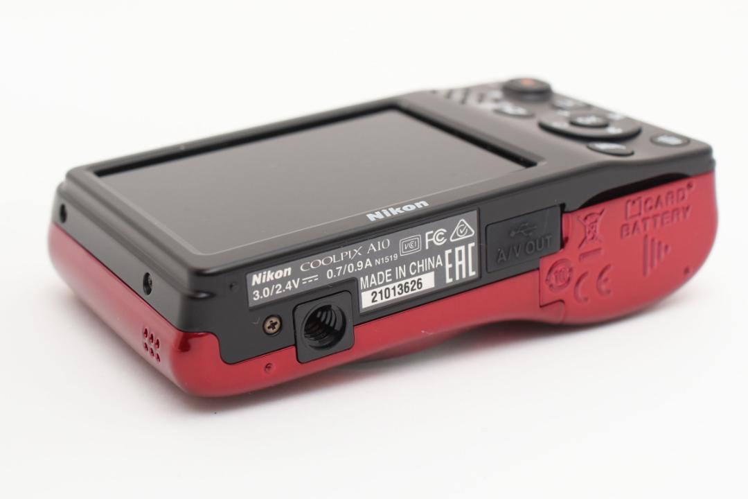 美品　Nikon COOLPIX A10 レッド　元箱付き 元箱付き□新品級□Nikon ニコン COOLPIX A10 レッド デジタルカメラ