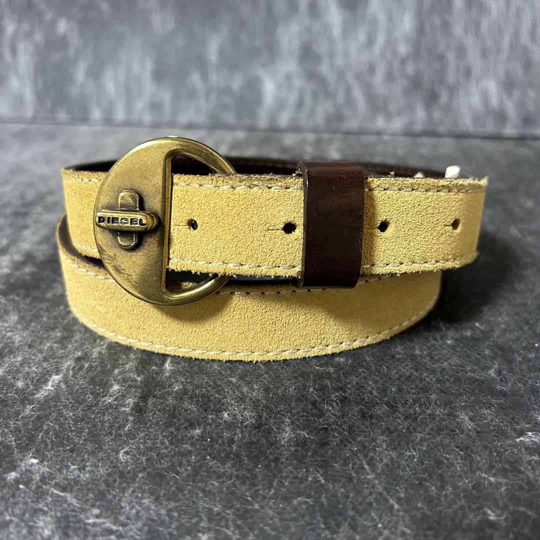 DIESEL ベルト　スエード　レザー　イエロー系　85
