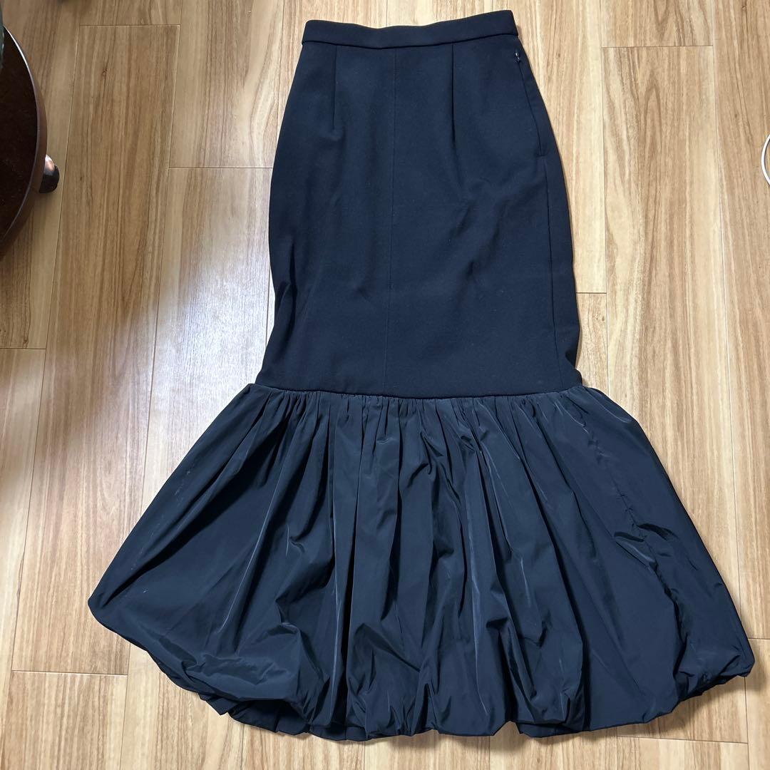 UN3D. ブラック フ ロングスカート 36S UN3D