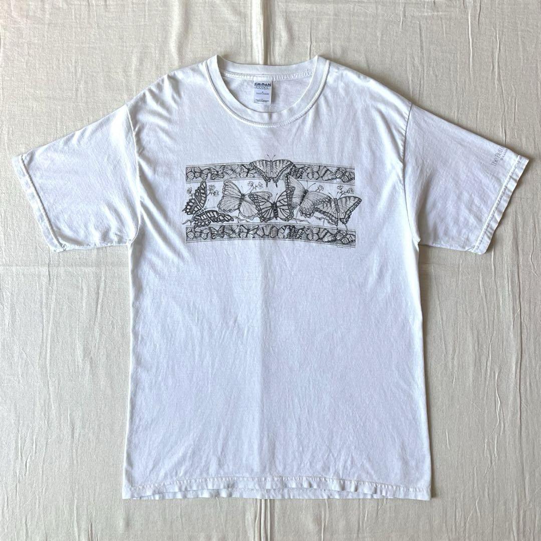©︎MAGIC T-SHIRTS　パピヨン　蝶　アートプリント　白Tシャツ　Y2K