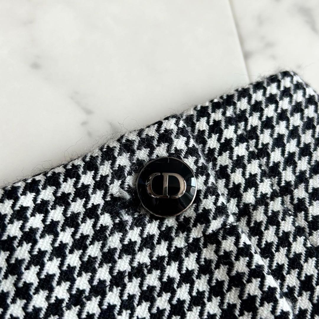超人気ブティック 定価30万 Christian Dior 現行 千鳥 CDボタン スコート 36 パンツ