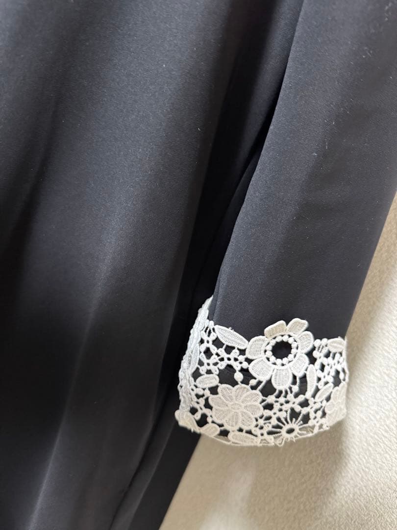 BEARDSLEY （ビアズリー） 袖口レース3wayワンピース 黒 ブラック