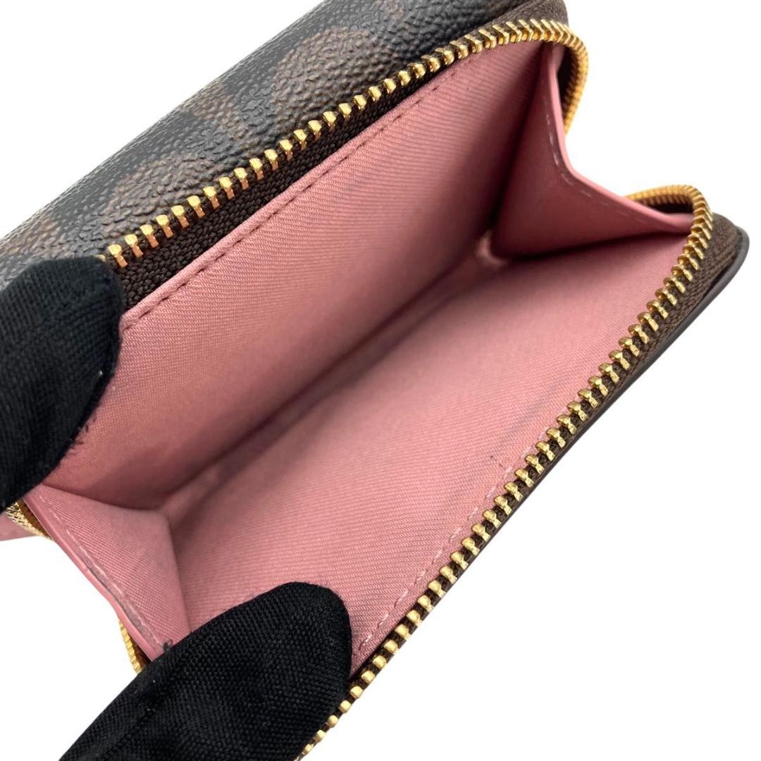 コーチ 三つ折り財布 ミニ財布　シグネチャー PVC レザー　ブラウン　ピンク
