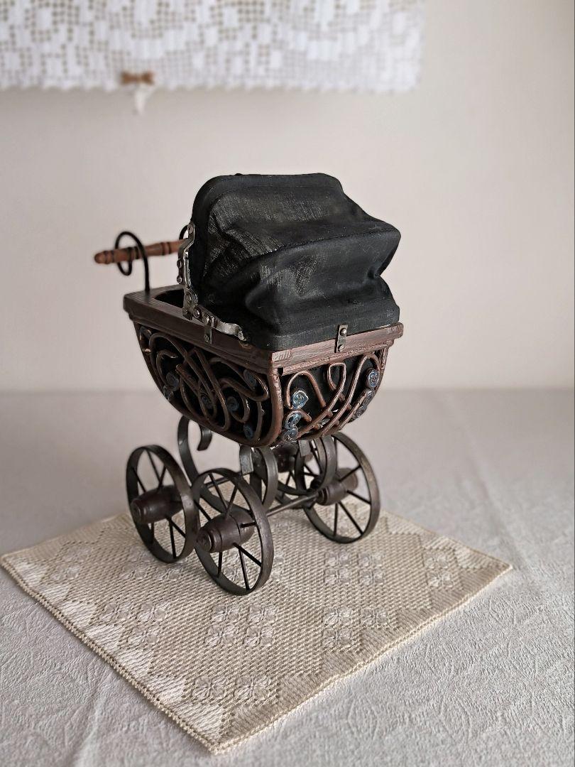 * antique pram ❀ 木製 ミニチュア ベビーカー
