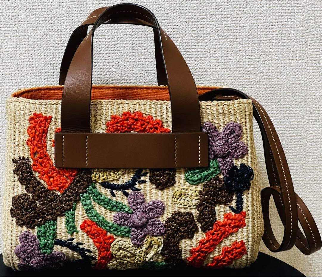 未使用　MIU MIU ストロー刺繍2wayハンドバッグ