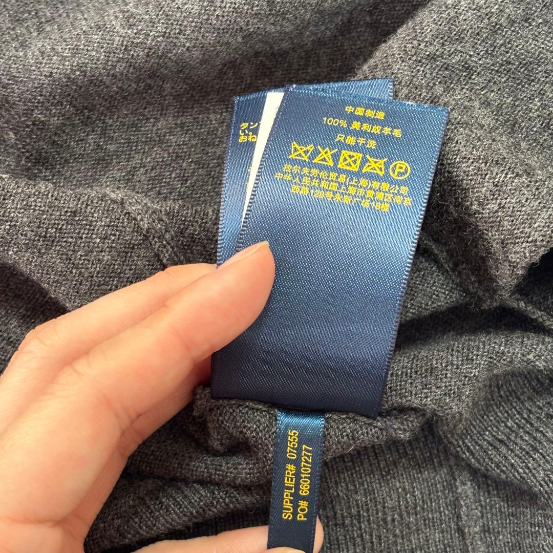 ✨美品✨ ポロラルフローレン現行 ダークグレーカーディガンL ✨美品✨ ポロラルフローレン現行 ダークグレーカーディガンL