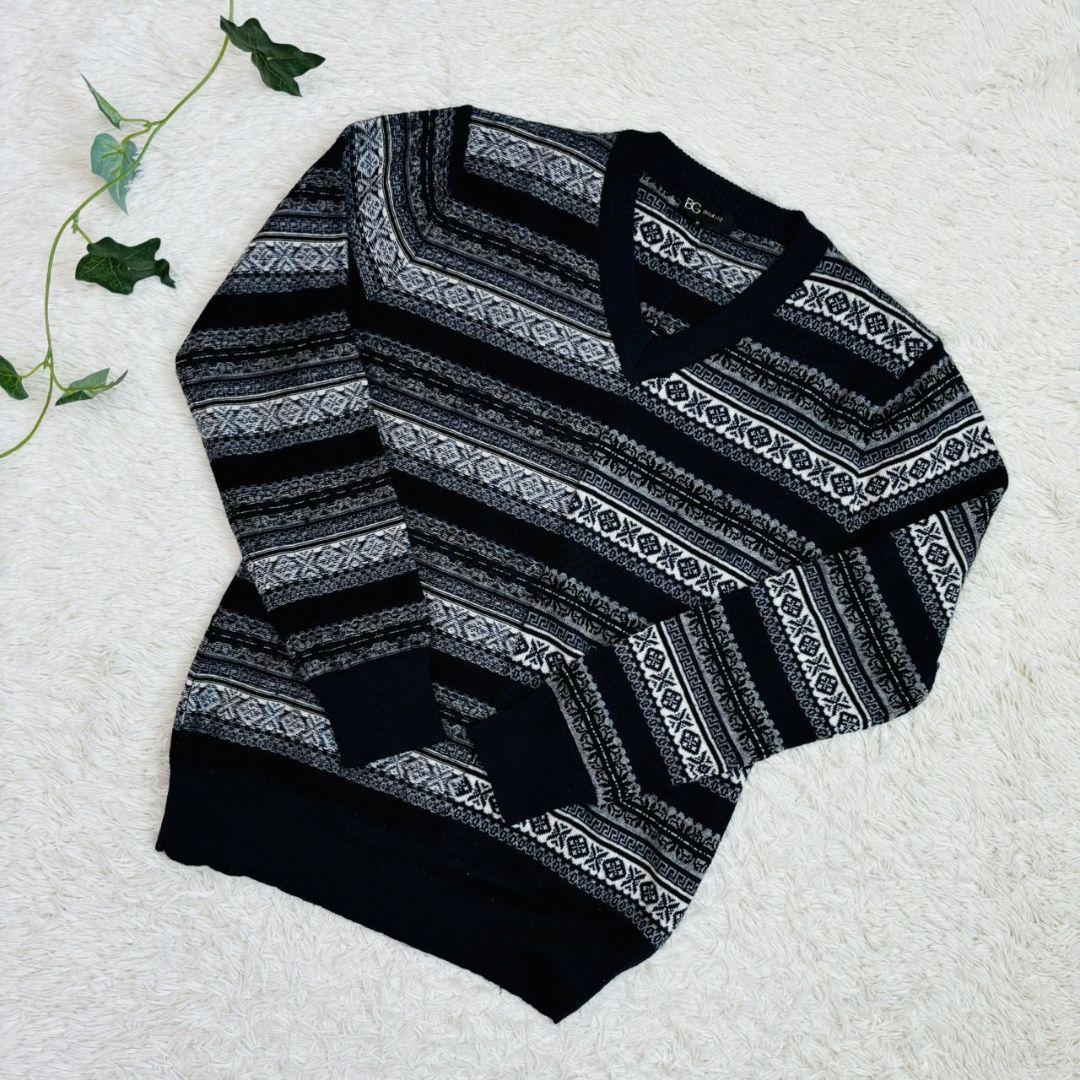 COMME CA ISM　 Vネック ニット セーター　wool混　美品