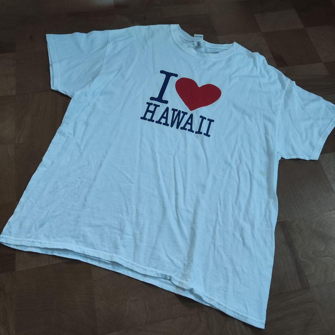 106 GILDAN ギルダン I ♡ HAWAII ロゴ Tシャツ 半袖 XL