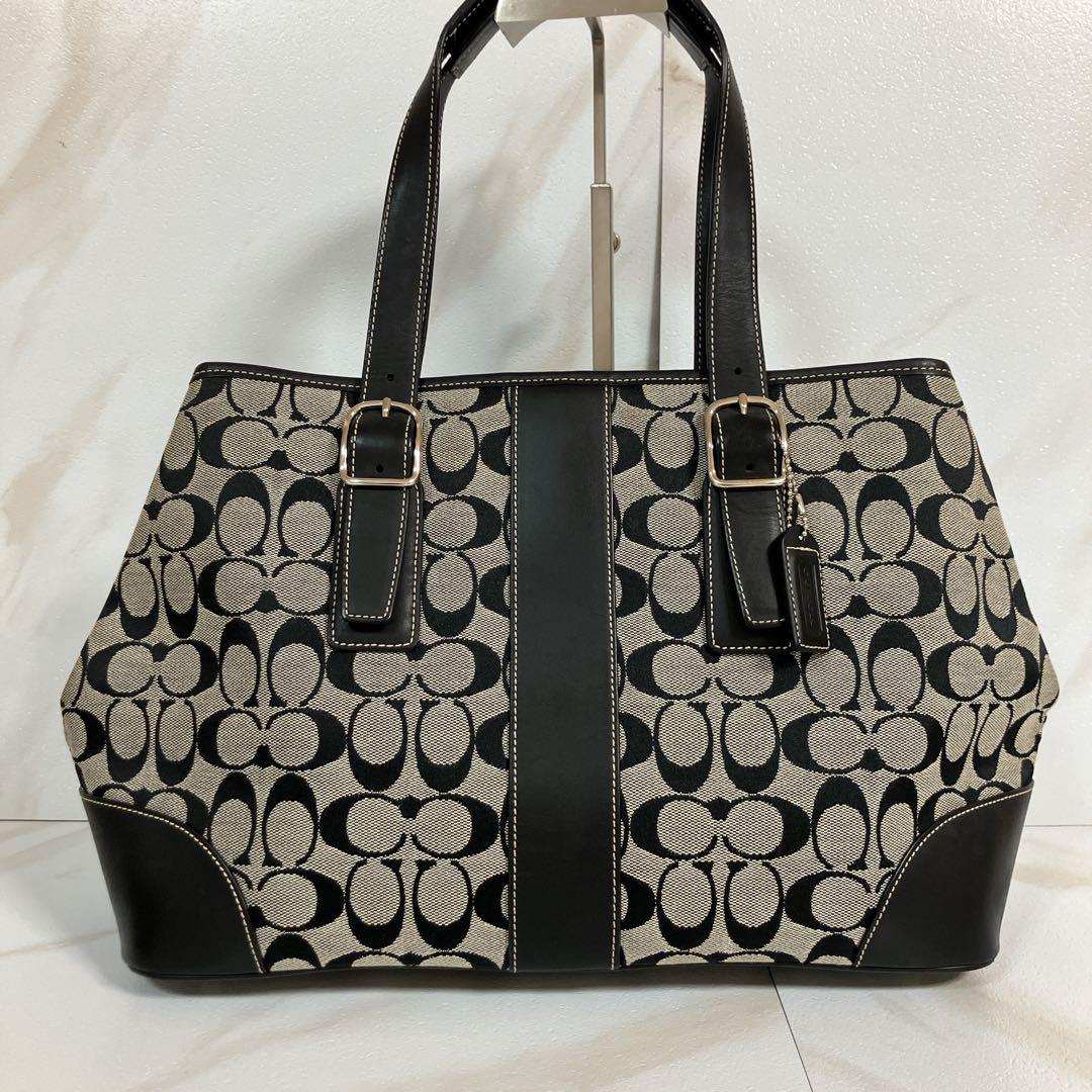 COACH コーチ　トートバッグ　シグネチャー　大容量通勤バッグ　キャリーオール