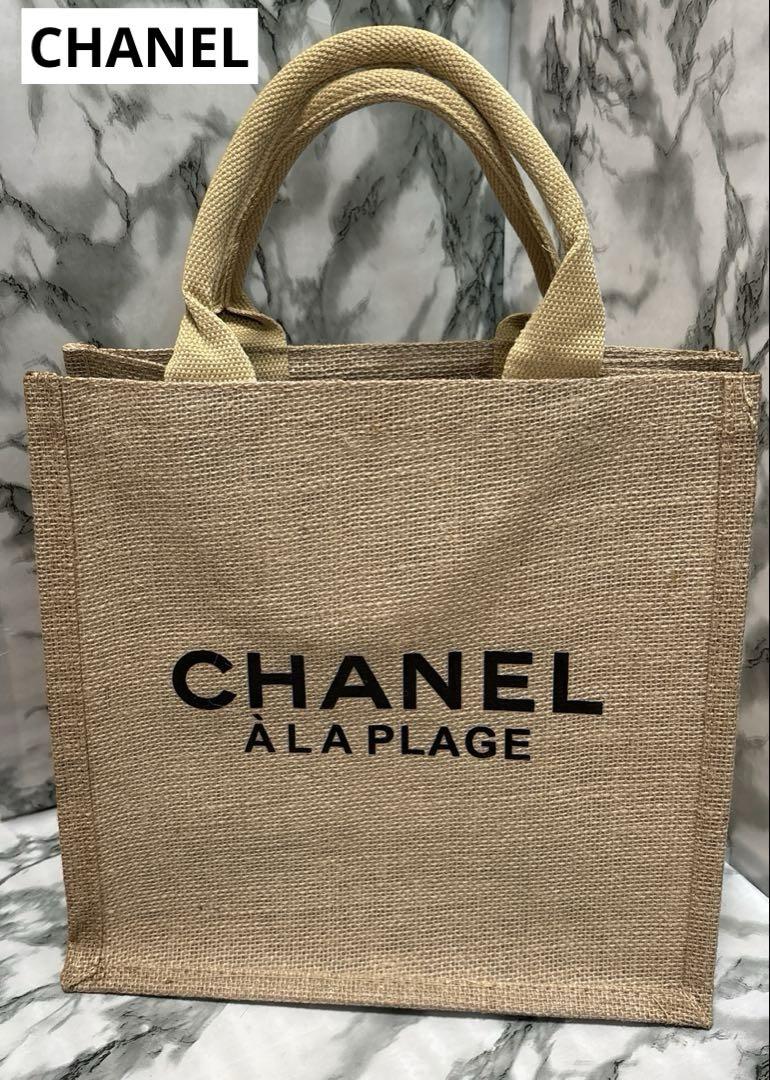 【メーカー直送】 トートバッグ 新品未使用】CHANEL ベージュ コスメノベルティ 麻 バッグ