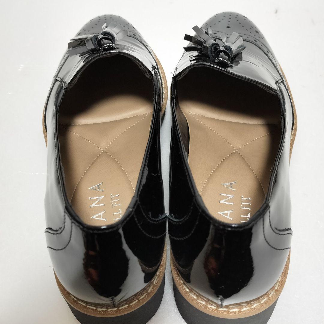 美品 DIANA WELL FIT ダイアナ タッセルローファー エナメル 黒