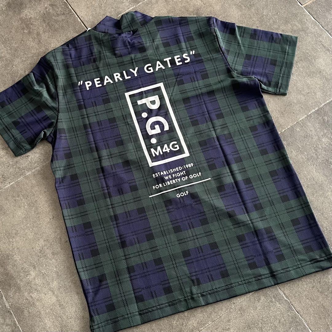 最終値下げPEARLY GATES ベアワッフルブラックウォッチ柄 モックネック