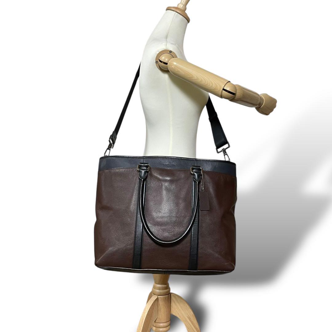 美品 COACH メトロポリタン 2way ビジネスバッグ ブラウン 476