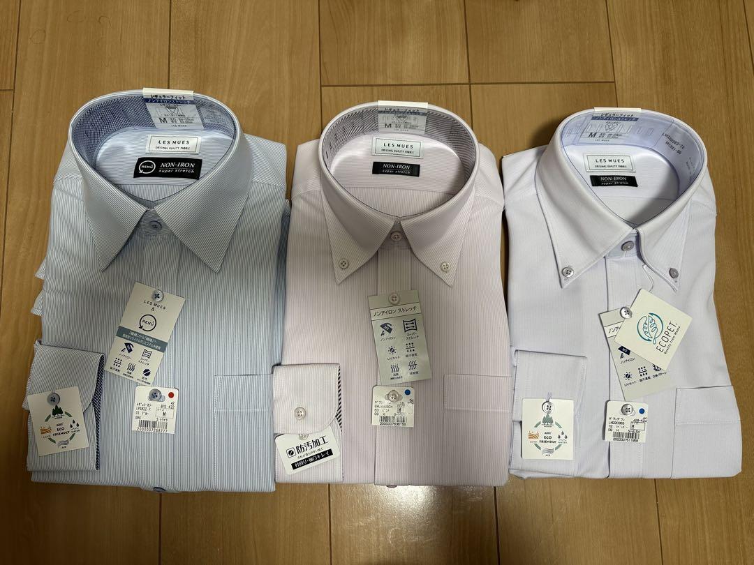 【新品未使用】AOKI ノンアイロン LES MUES YシャツM 3点セット