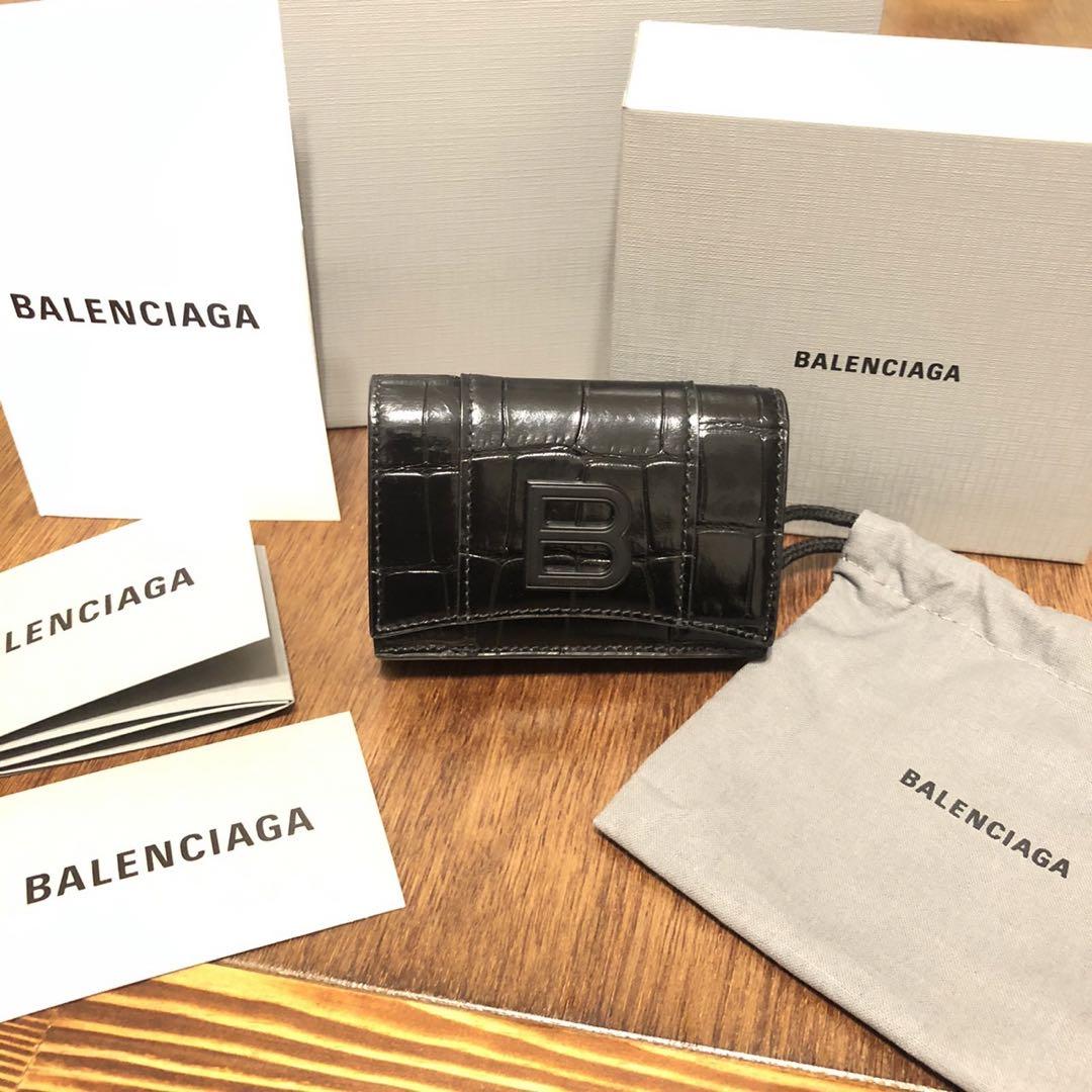 Balenciaga 三つ折り財布 黒 レザー