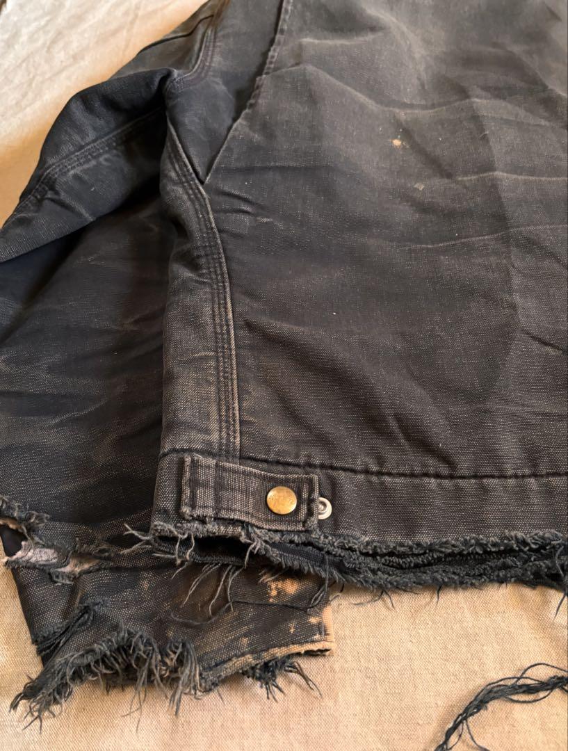 鬼フェード 】 Carhartt デトロイトジャケットUSA製 ボロ ブラック