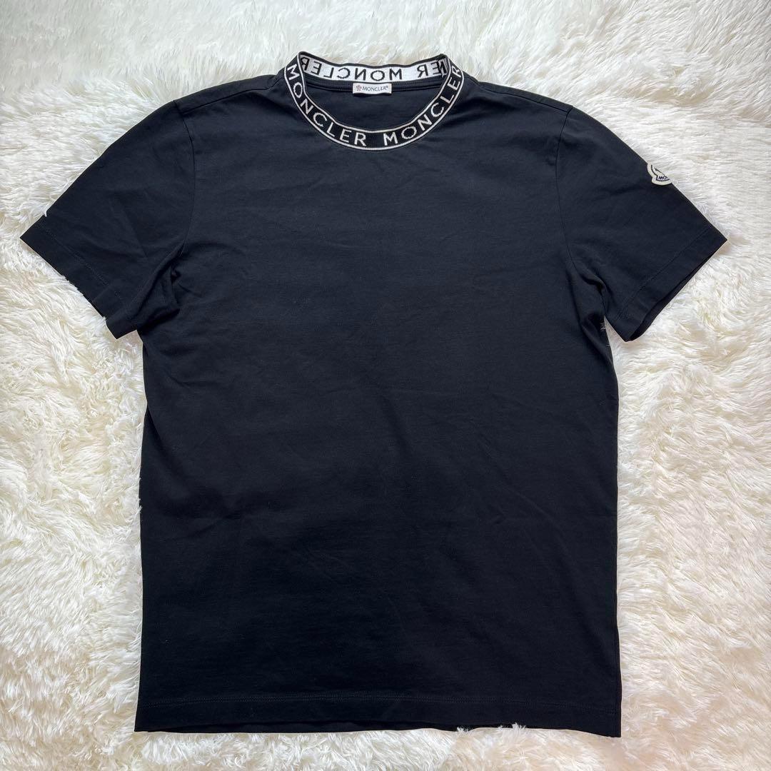 【極美品】モンクレール MONCLER ネックロゴ Tシャツ ブラック M
