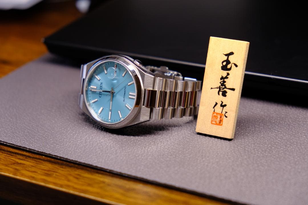 新品 Citizen tsuyosa 自動巻き時計 青ダイヤル ステンレス 新品 Citizen tsuyosa 自動巻き時計 青ダイヤル ステンレス