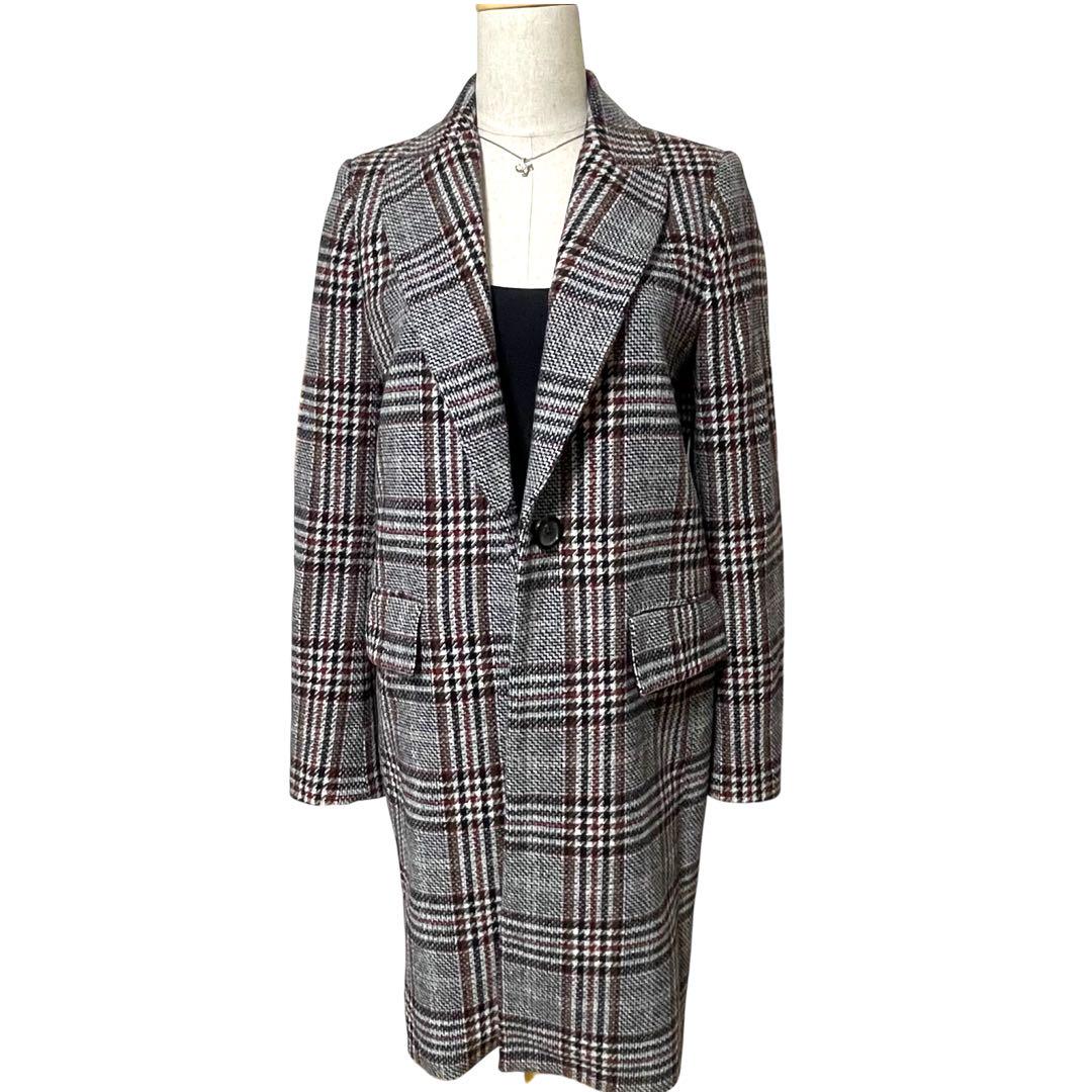 【極美品】ZARA WOMAN ザラウーマンチェック柄 チェスターコートM相当 【極美品】ZARA WOMAN ザラウーマンチェック柄 チェスターコートM相当