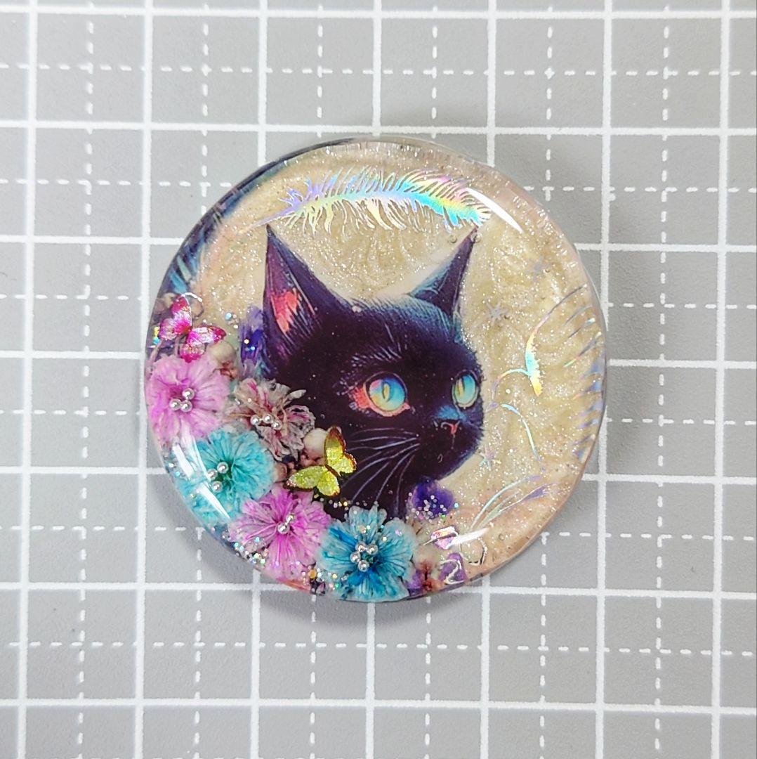 レジン　猫　ヘアゴム　ブローチ　ポニーフック　No.51