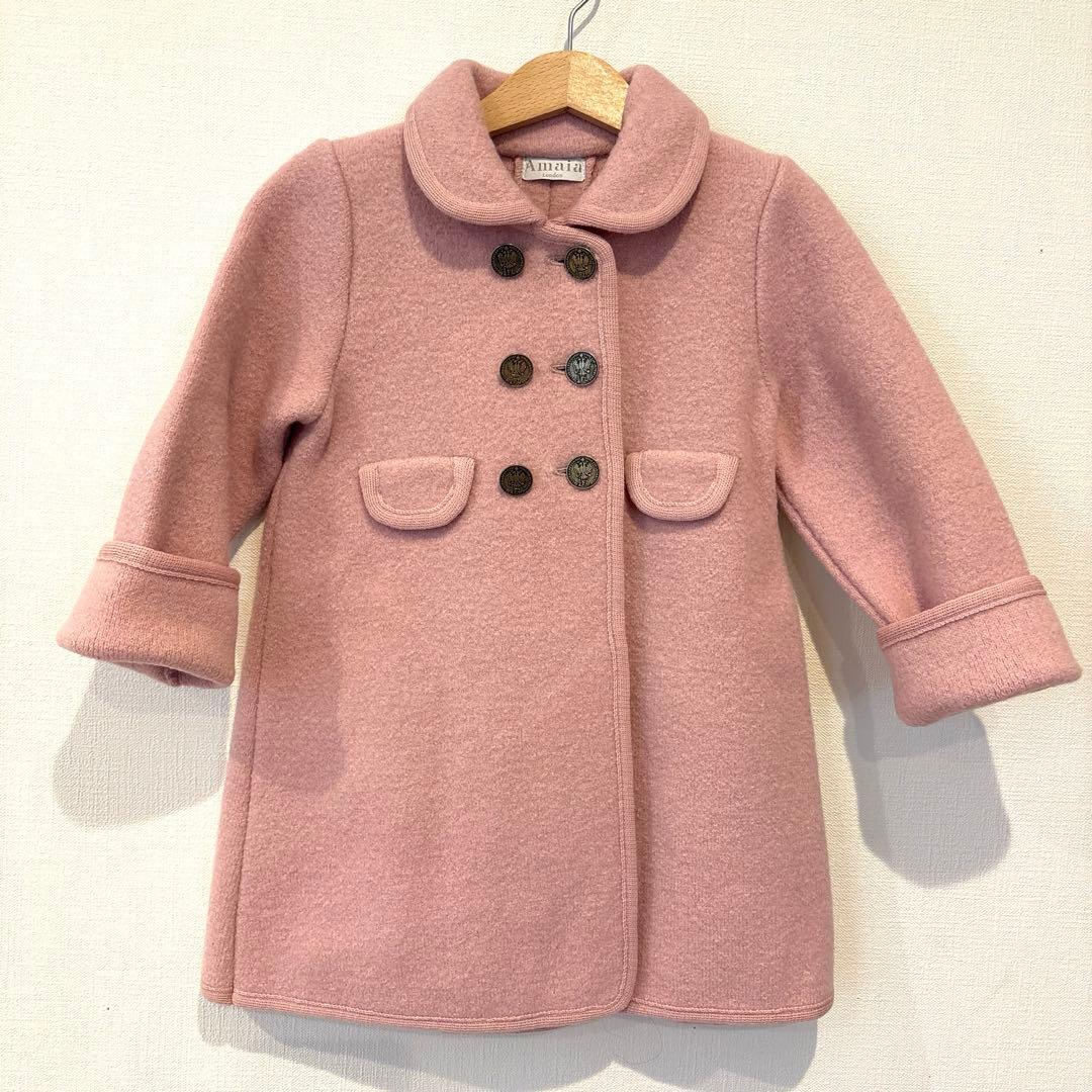 完売品 amaia kidsアマイアキッズ ピンク ウールコート 完売品 amaia kidsアマイアキッズ ピンク ウールコート