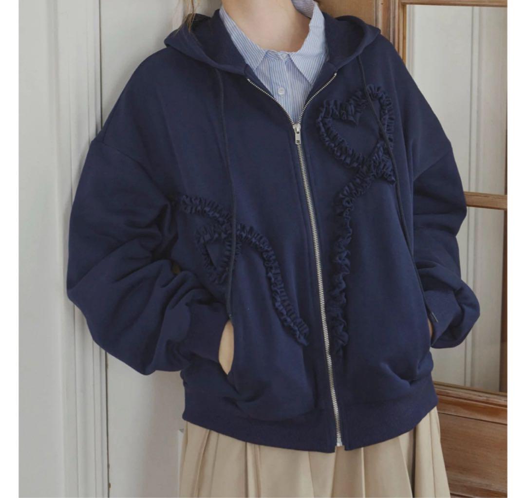 idem イデム heart frill hoodie