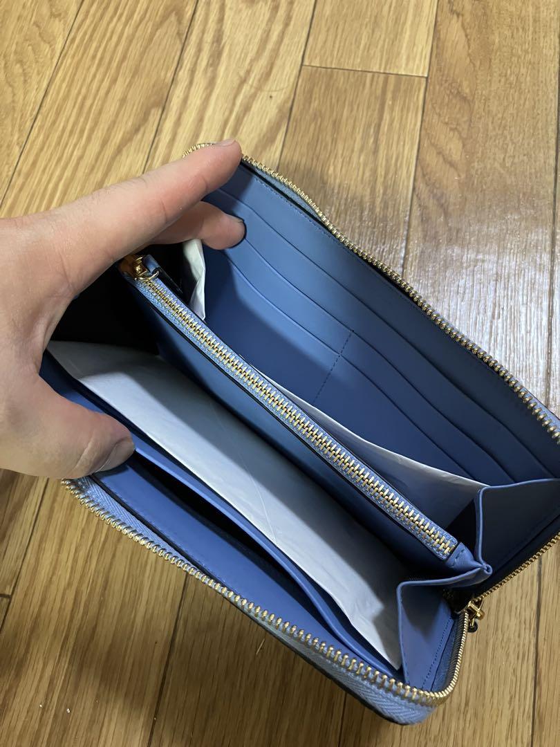 SMYTHSON 長財布　クロコダイル柄　水色 未使用品　箱、専用袋付き。