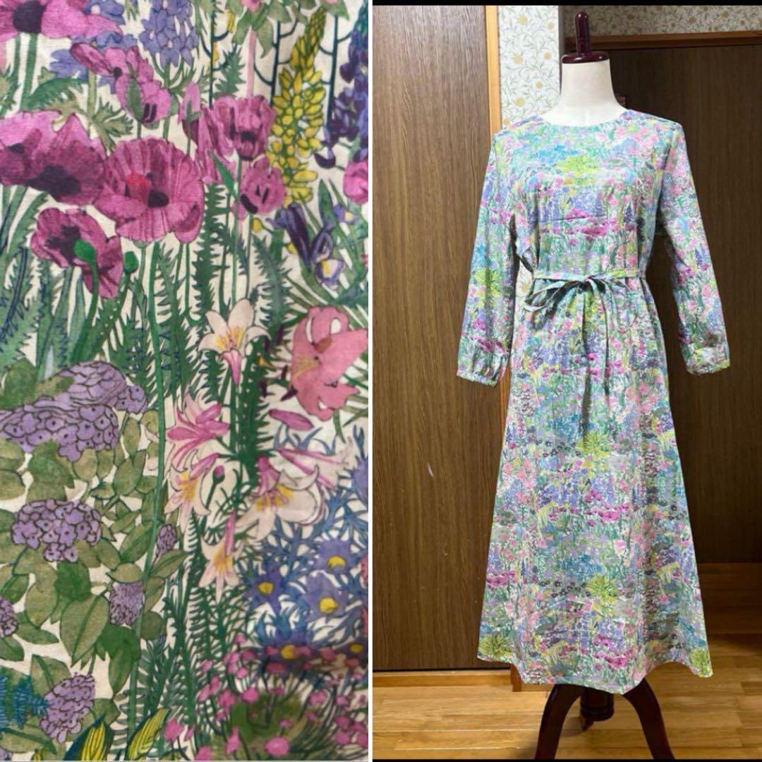 ハンドメイドリバティAラインワンピース