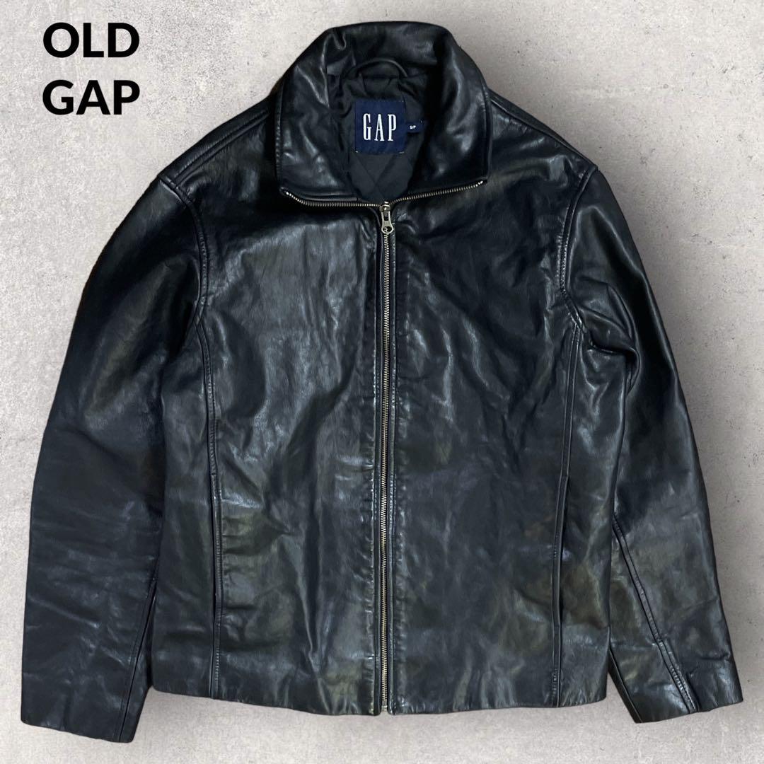 稀少 OLD GAP レザージャケット キルティングライナー ブラック Sサイズ