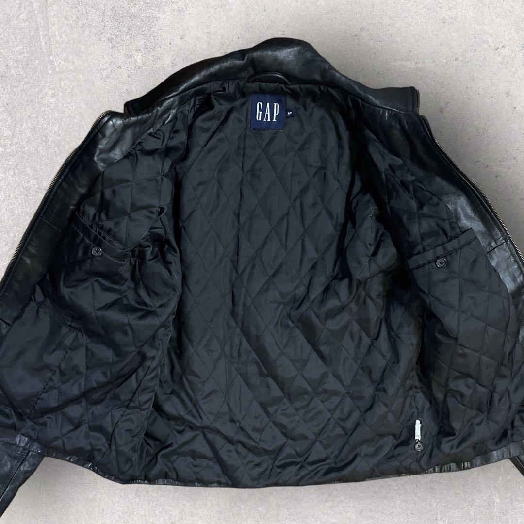 稀少 OLD GAP レザージャケット キルティングライナー ブラック Sサイズ