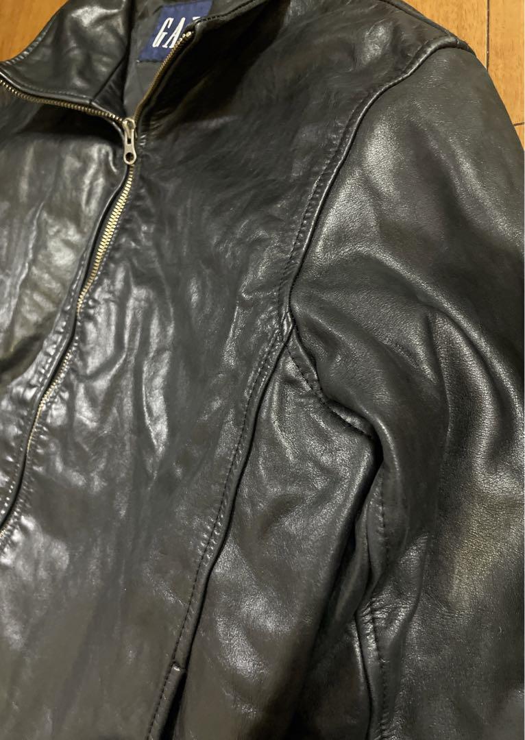 稀少 OLD GAP レザージャケット キルティングライナー ブラック Sサイズ