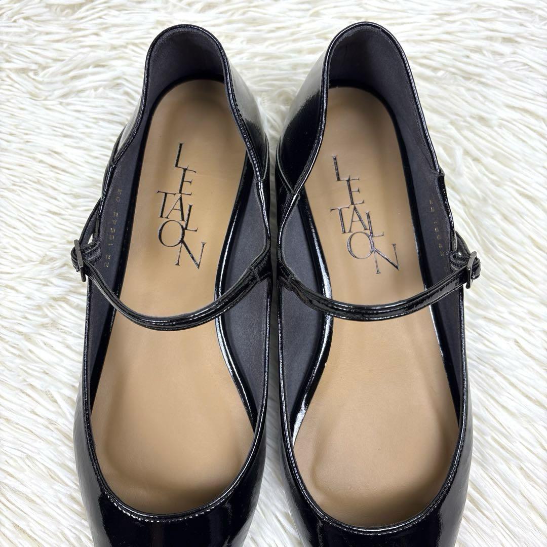 美品、LE TALON、ルタロン、ポインテッド、ワンストラップ、フラットシューズ