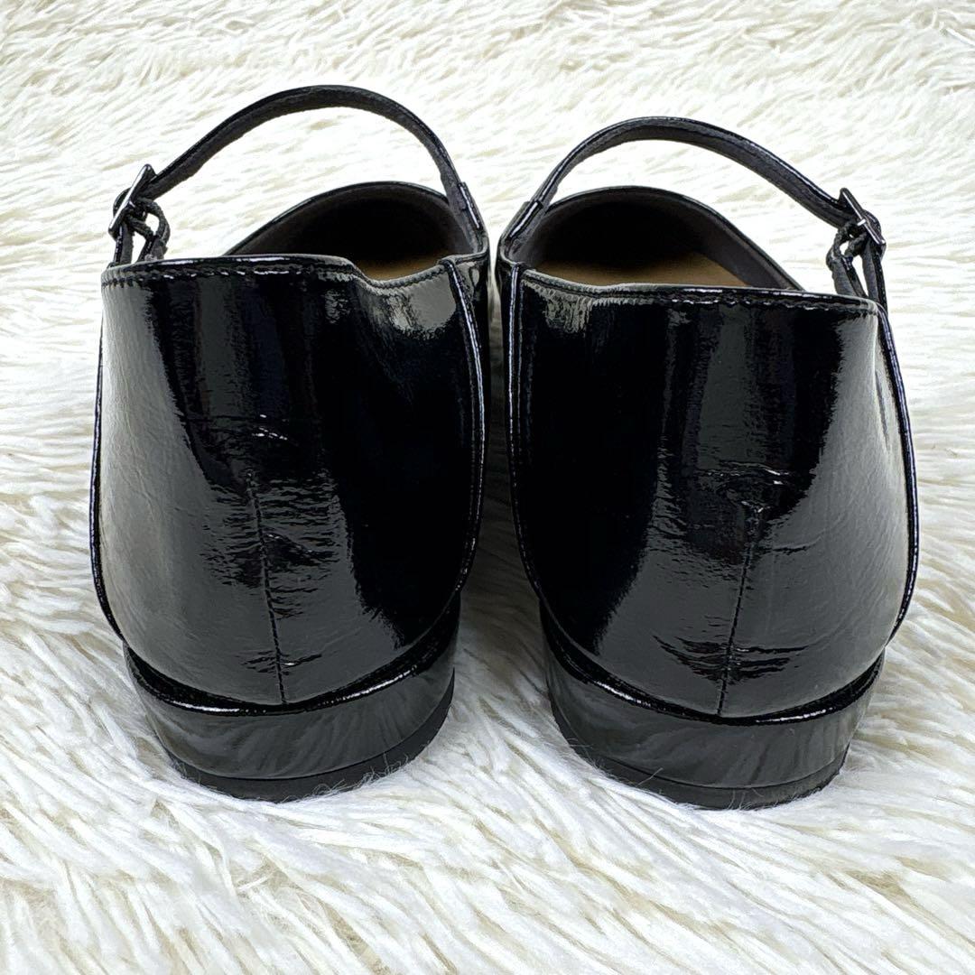美品、LE TALON、ルタロン、ポインテッド、ワンストラップ、フラットシューズ