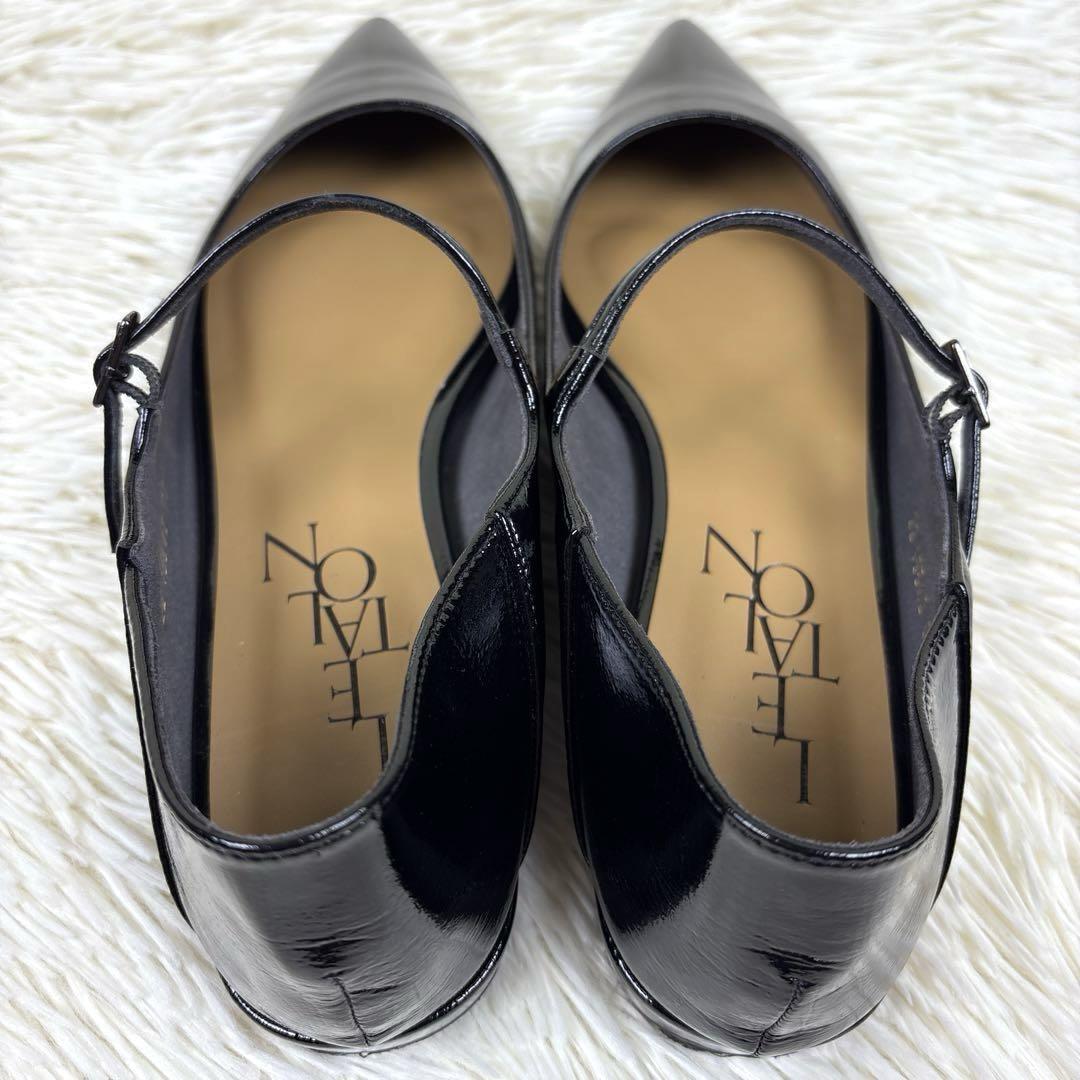 美品、LE TALON、ルタロン、ポインテッド、ワンストラップ、フラットシューズ
