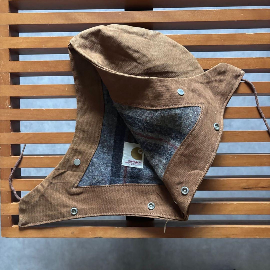 【希少】carhartt 後付けフード バラクラバ ダック地 ブラウン AP67