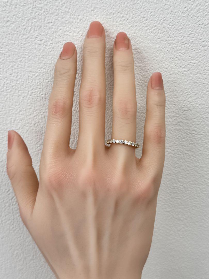 ★1.00ct ★2.5mmダイヤモンド✨K18ハーフエタニティリング 指輪